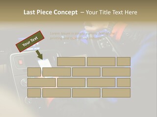 A Person Using A Cell Phone While Driving A Car PowerPoint Template