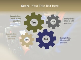A Person Using A Cell Phone While Driving A Car PowerPoint Template