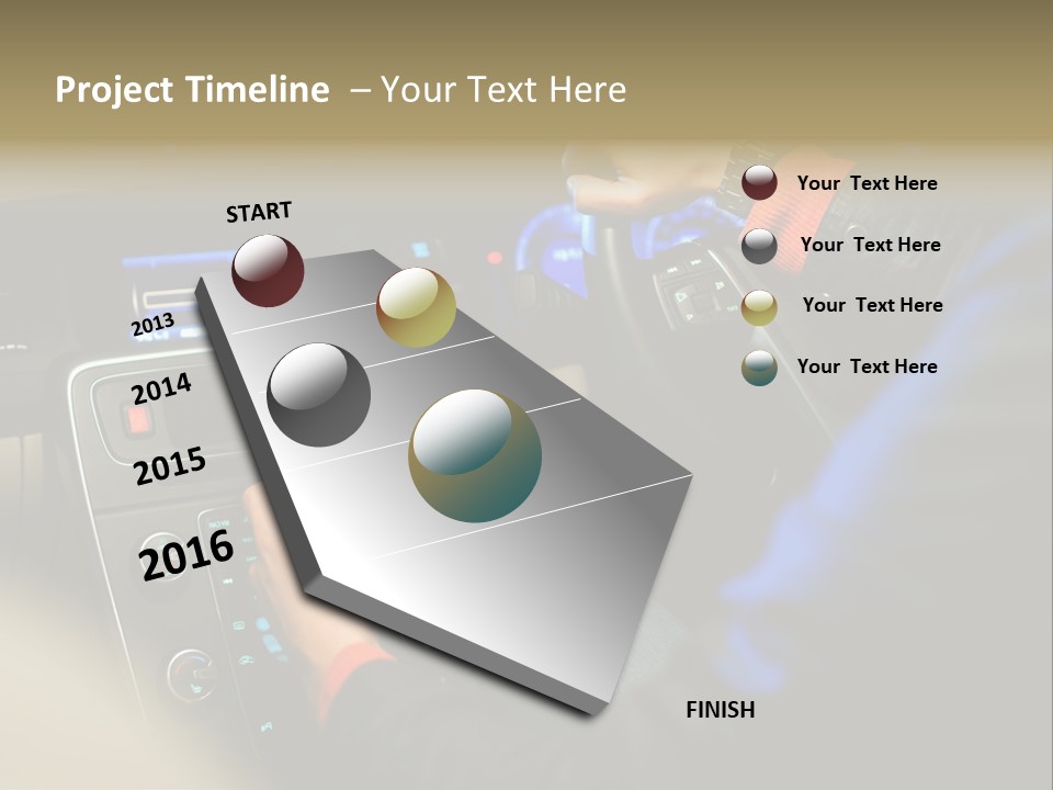 A Person Using A Cell Phone While Driving A Car PowerPoint Template