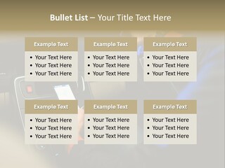 A Person Using A Cell Phone While Driving A Car PowerPoint Template