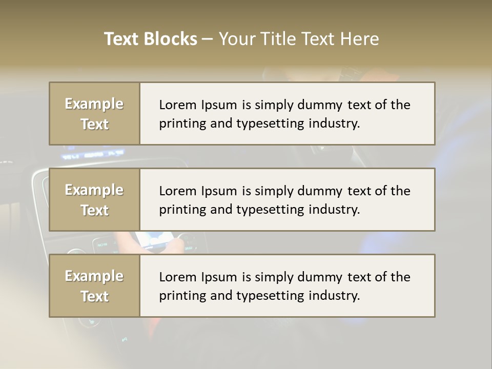A Person Using A Cell Phone While Driving A Car PowerPoint Template