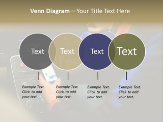 A Person Using A Cell Phone While Driving A Car PowerPoint Template