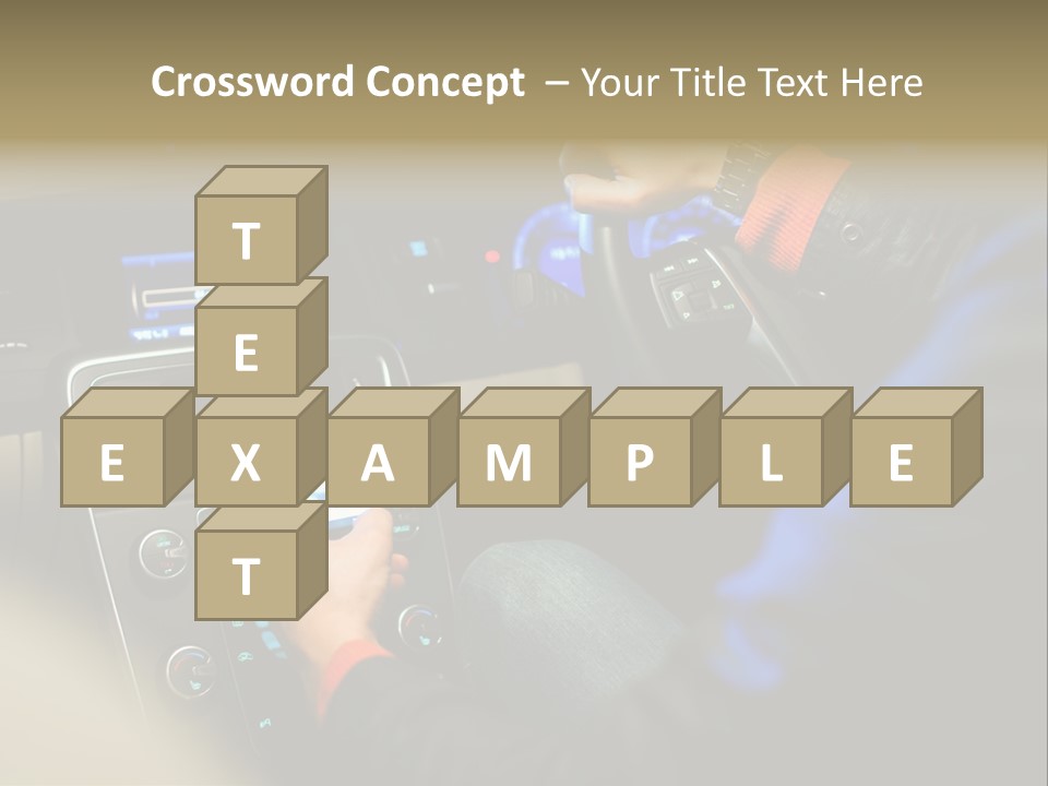 A Person Using A Cell Phone While Driving A Car PowerPoint Template