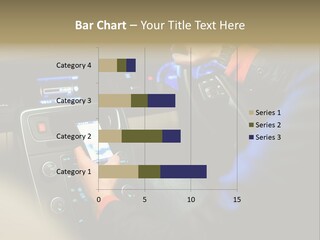 A Person Using A Cell Phone While Driving A Car PowerPoint Template