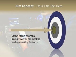 A Person Using A Cell Phone While Driving A Car PowerPoint Template