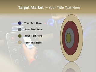 A Person Using A Cell Phone While Driving A Car PowerPoint Template