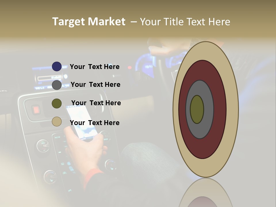 A Person Using A Cell Phone While Driving A Car PowerPoint Template