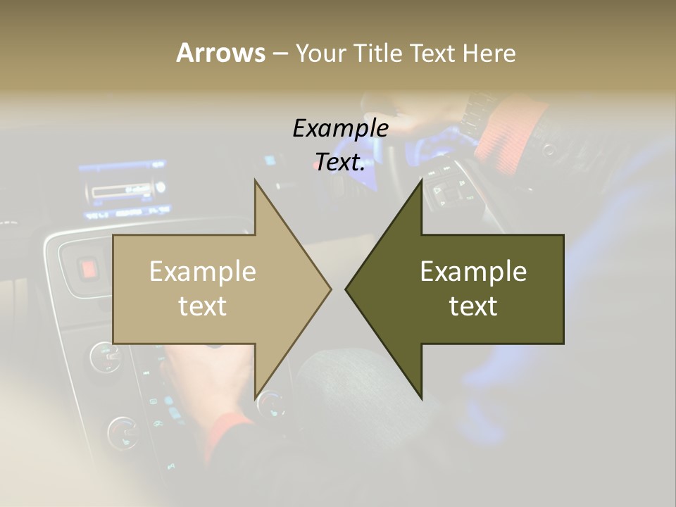 A Person Using A Cell Phone While Driving A Car PowerPoint Template