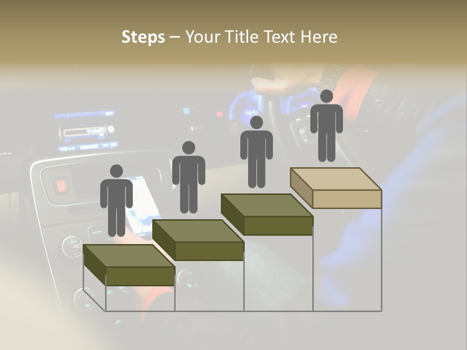 A Person Using A Cell Phone While Driving A Car PowerPoint Template