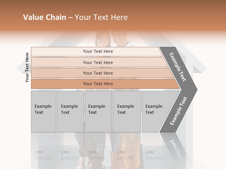 A Family Standing In Front Of A House With A Dog PowerPoint Template
