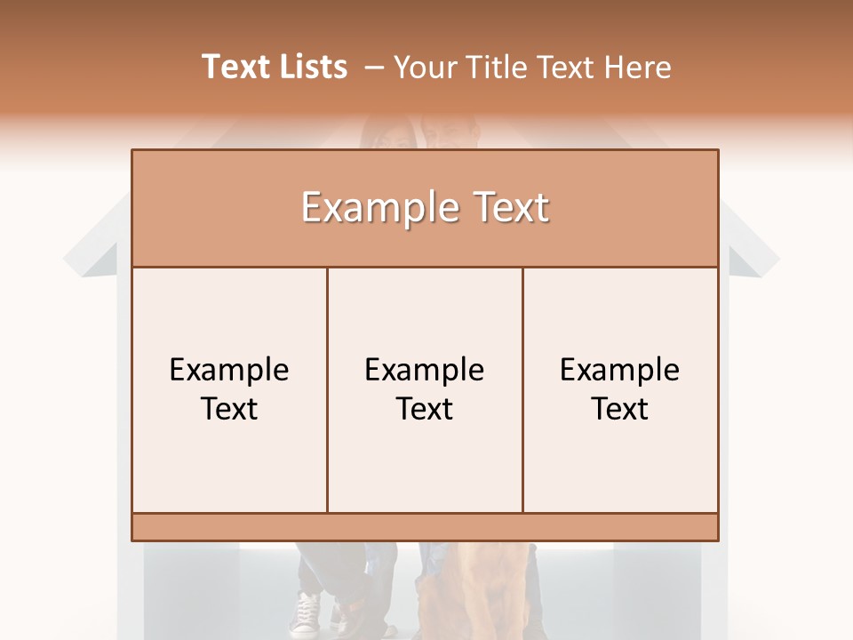 A Family Standing In Front Of A House With A Dog PowerPoint Template