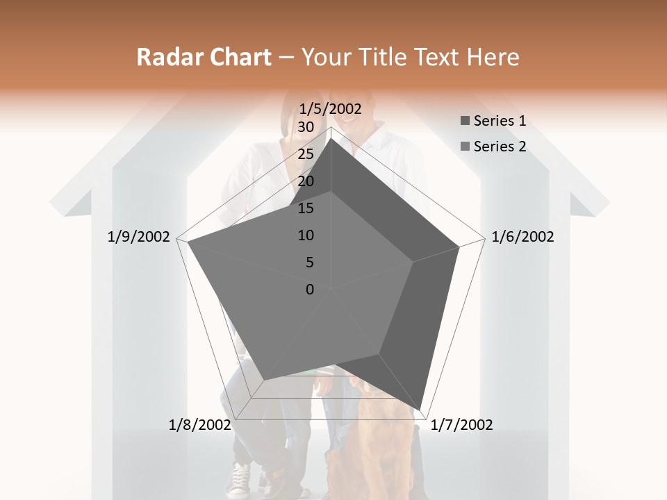 A Family Standing In Front Of A House With A Dog PowerPoint Template