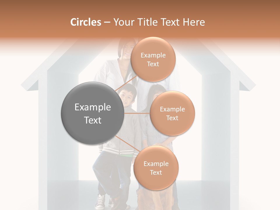 A Family Standing In Front Of A House With A Dog PowerPoint Template