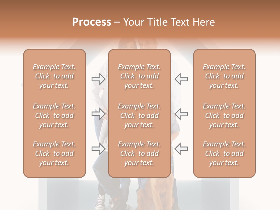 A Family Standing In Front Of A House With A Dog PowerPoint Template