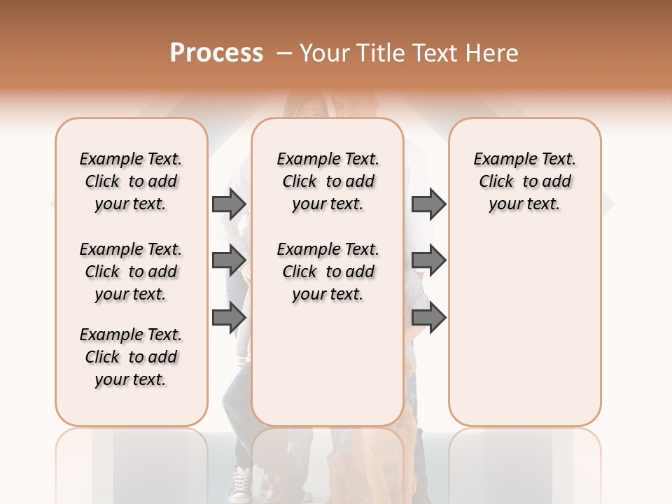 A Family Standing In Front Of A House With A Dog PowerPoint Template