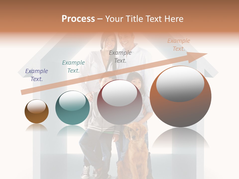 A Family Standing In Front Of A House With A Dog PowerPoint Template