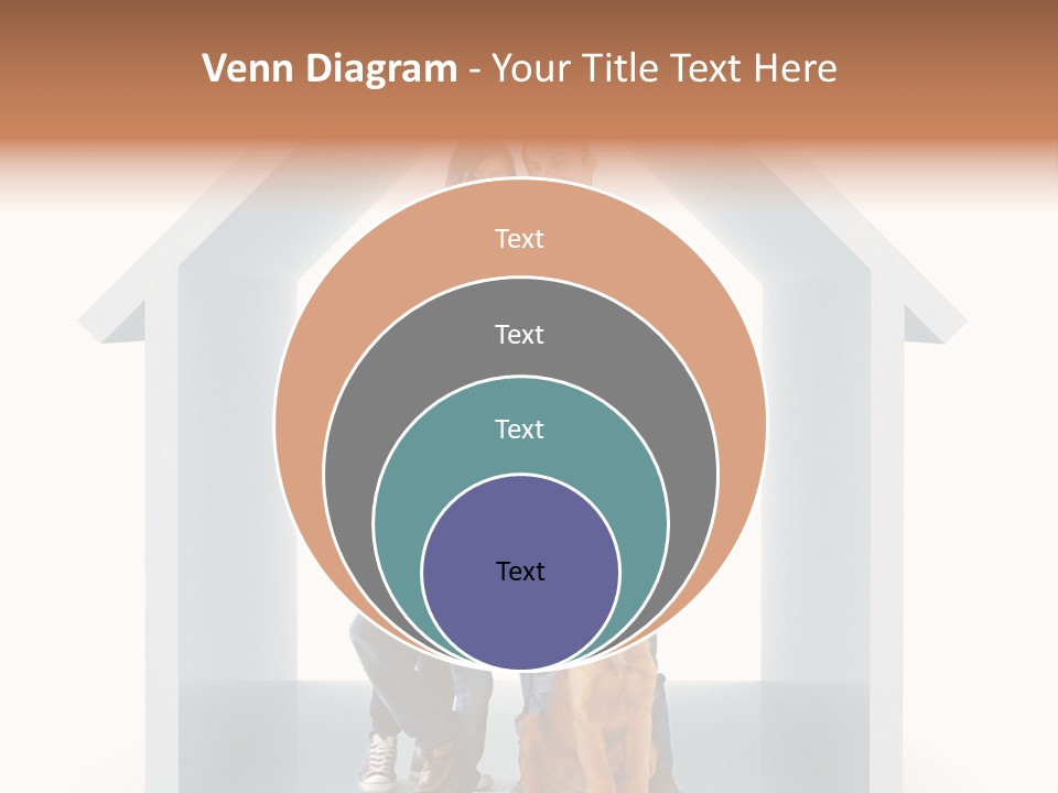 A Family Standing In Front Of A House With A Dog PowerPoint Template