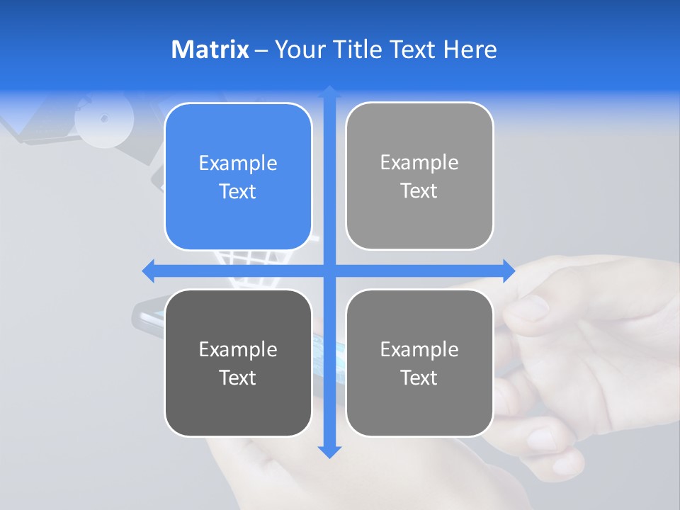 A Person Holding A Cell Phone With A Shopping Cart Coming Out Of It PowerPoint Template