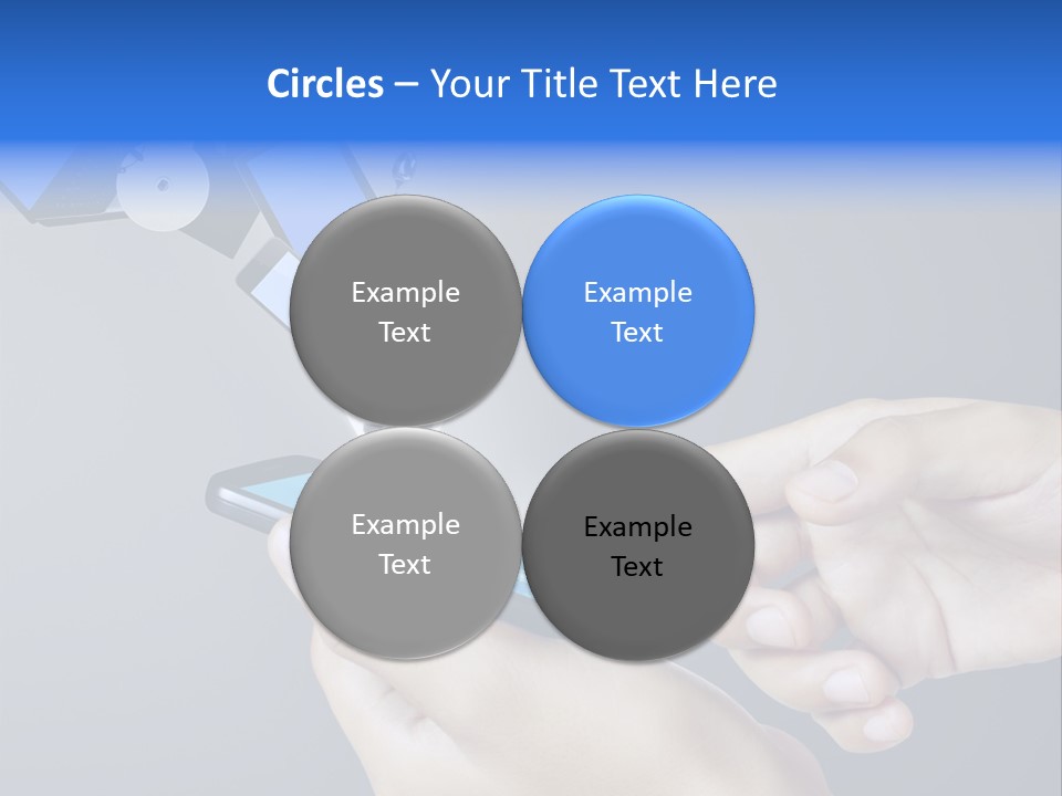 A Person Holding A Cell Phone With A Shopping Cart Coming Out Of It PowerPoint Template