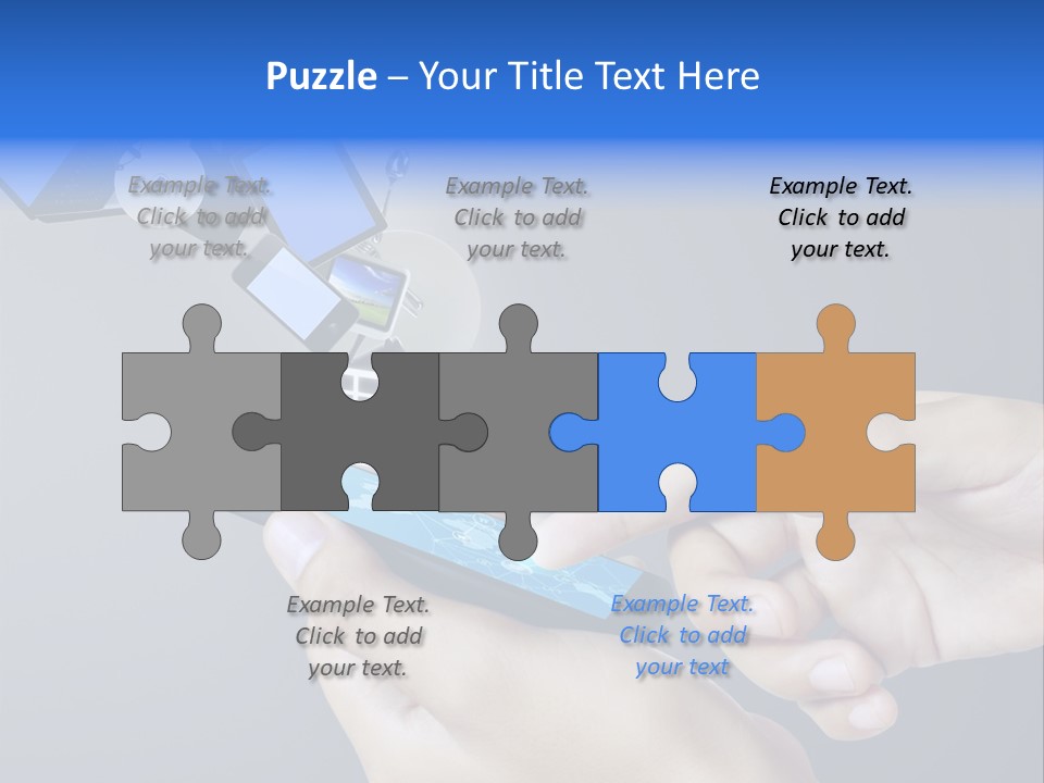 A Person Holding A Cell Phone With A Shopping Cart Coming Out Of It PowerPoint Template
