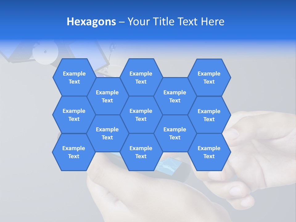 A Person Holding A Cell Phone With A Shopping Cart Coming Out Of It PowerPoint Template