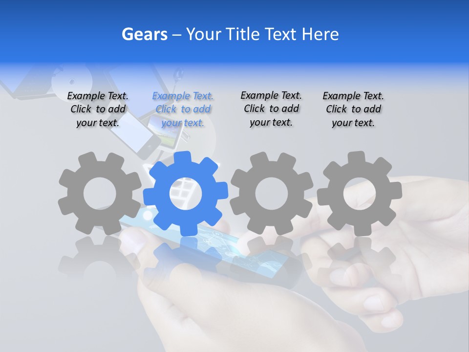 A Person Holding A Cell Phone With A Shopping Cart Coming Out Of It PowerPoint Template