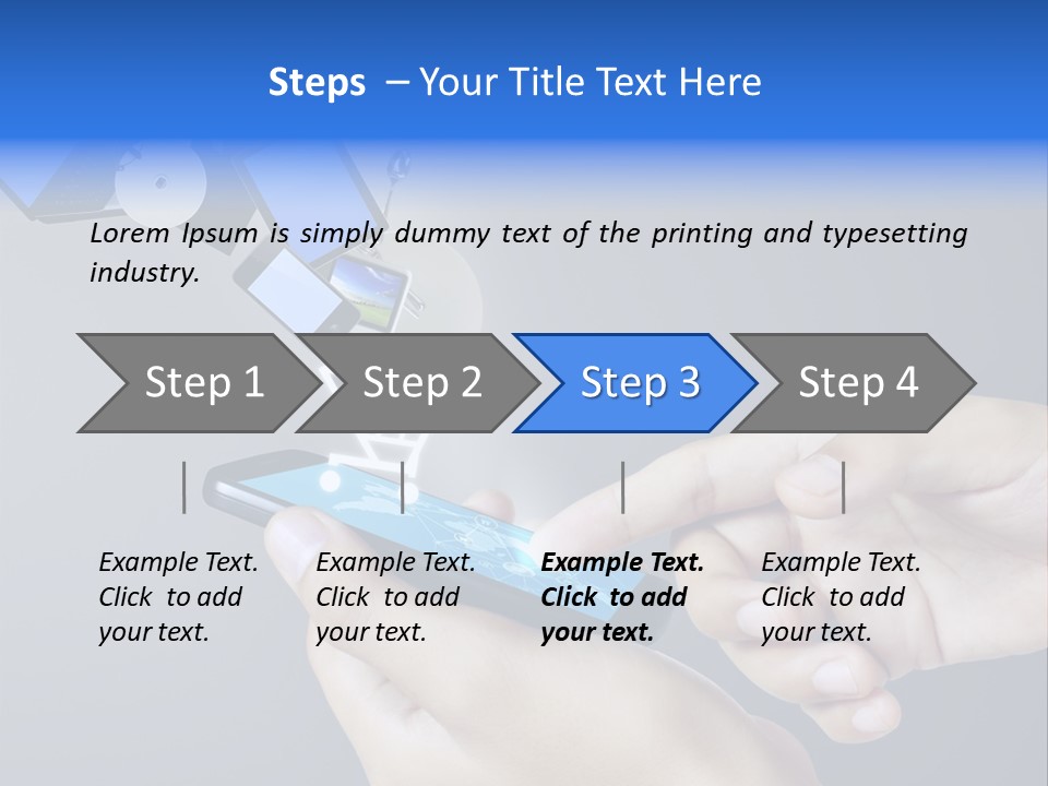 A Person Holding A Cell Phone With A Shopping Cart Coming Out Of It PowerPoint Template