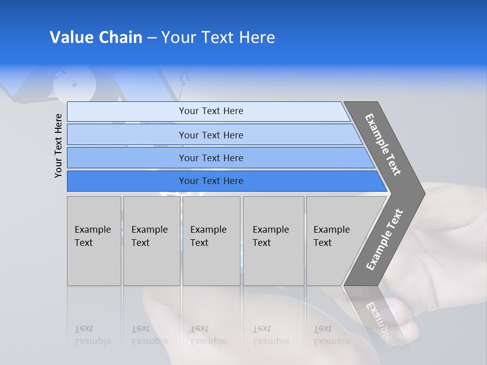 A Person Holding A Cell Phone With A Shopping Cart Coming Out Of It PowerPoint Template