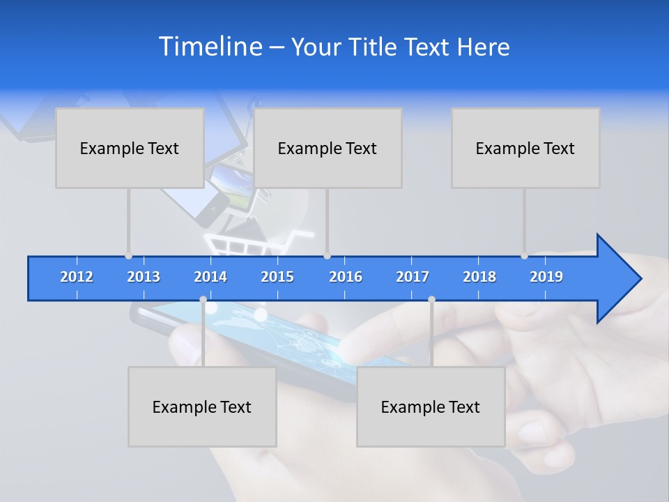 A Person Holding A Cell Phone With A Shopping Cart Coming Out Of It PowerPoint Template