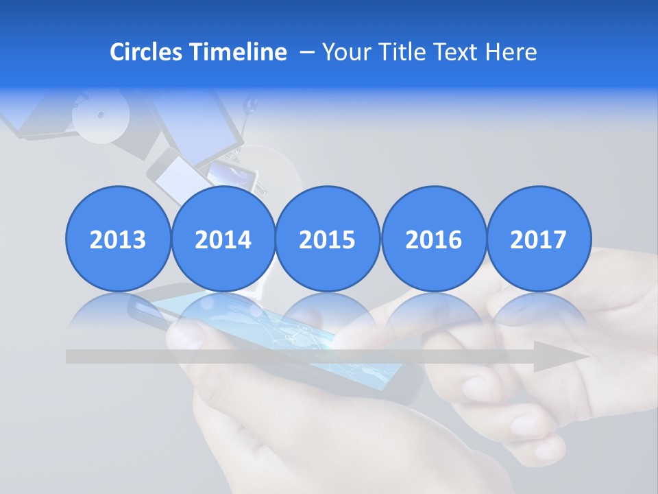 A Person Holding A Cell Phone With A Shopping Cart Coming Out Of It PowerPoint Template