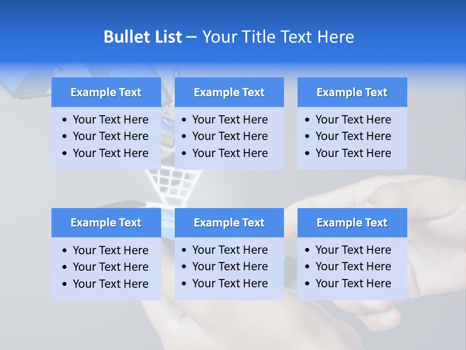A Person Holding A Cell Phone With A Shopping Cart Coming Out Of It PowerPoint Template