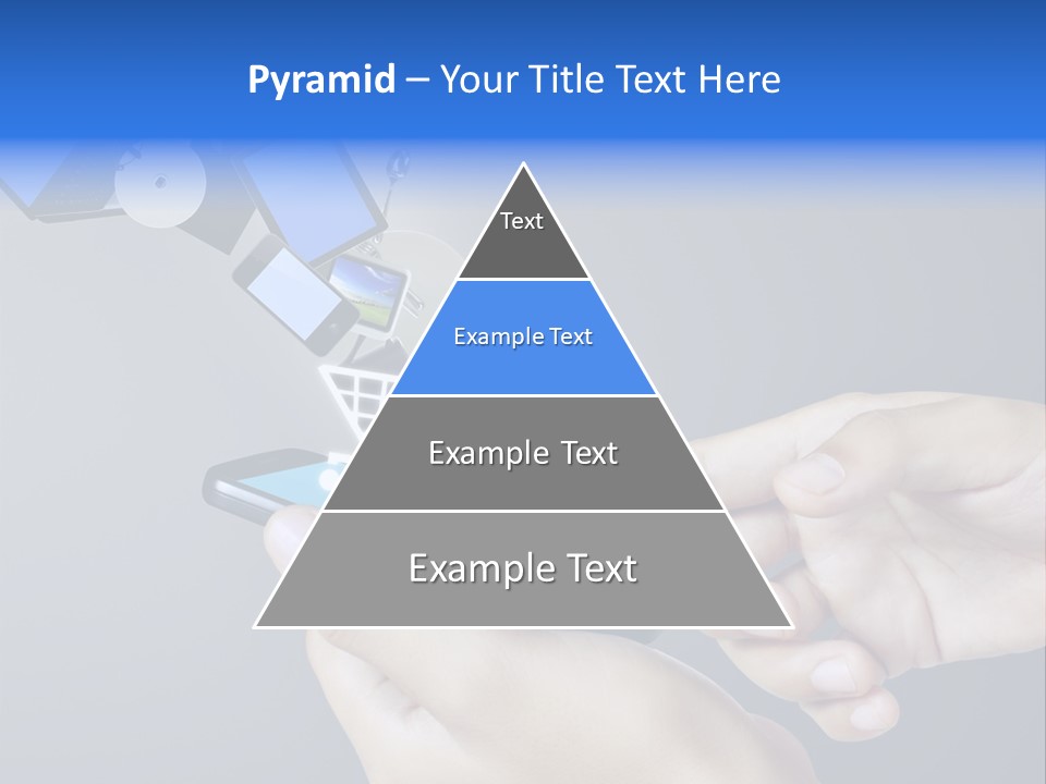 A Person Holding A Cell Phone With A Shopping Cart Coming Out Of It PowerPoint Template