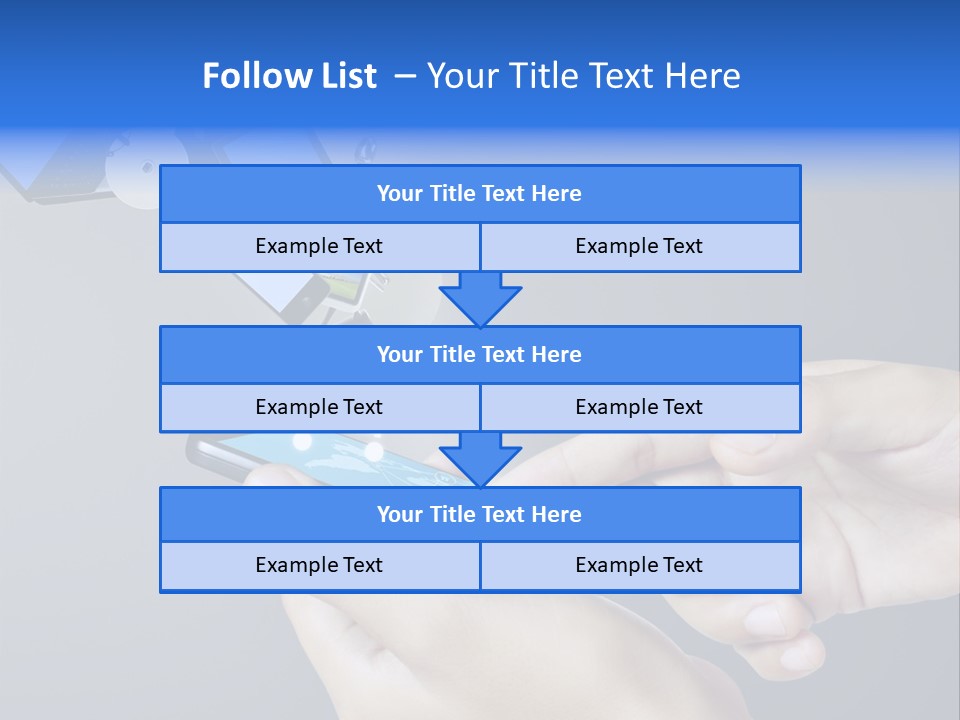 A Person Holding A Cell Phone With A Shopping Cart Coming Out Of It PowerPoint Template
