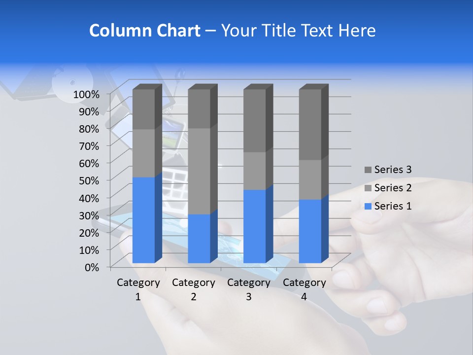 A Person Holding A Cell Phone With A Shopping Cart Coming Out Of It PowerPoint Template