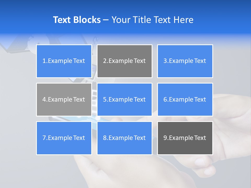 A Person Holding A Cell Phone With A Shopping Cart Coming Out Of It PowerPoint Template