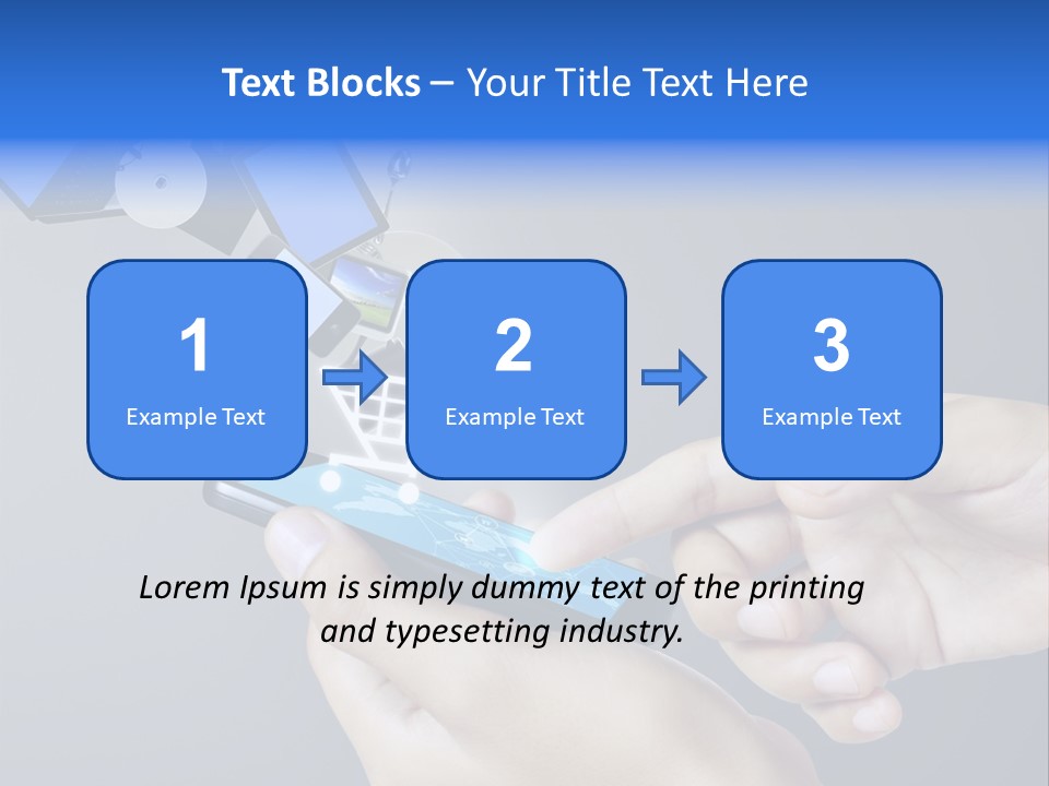 A Person Holding A Cell Phone With A Shopping Cart Coming Out Of It PowerPoint Template