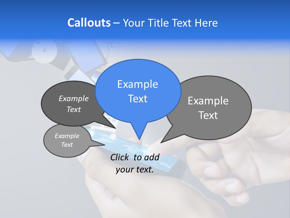 A Person Holding A Cell Phone With A Shopping Cart Coming Out Of It PowerPoint Template