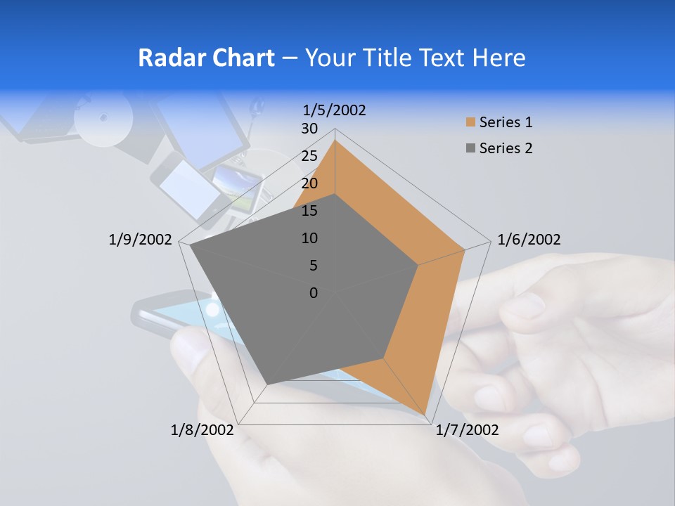 A Person Holding A Cell Phone With A Shopping Cart Coming Out Of It PowerPoint Template