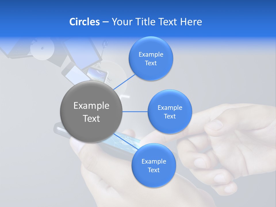 A Person Holding A Cell Phone With A Shopping Cart Coming Out Of It PowerPoint Template