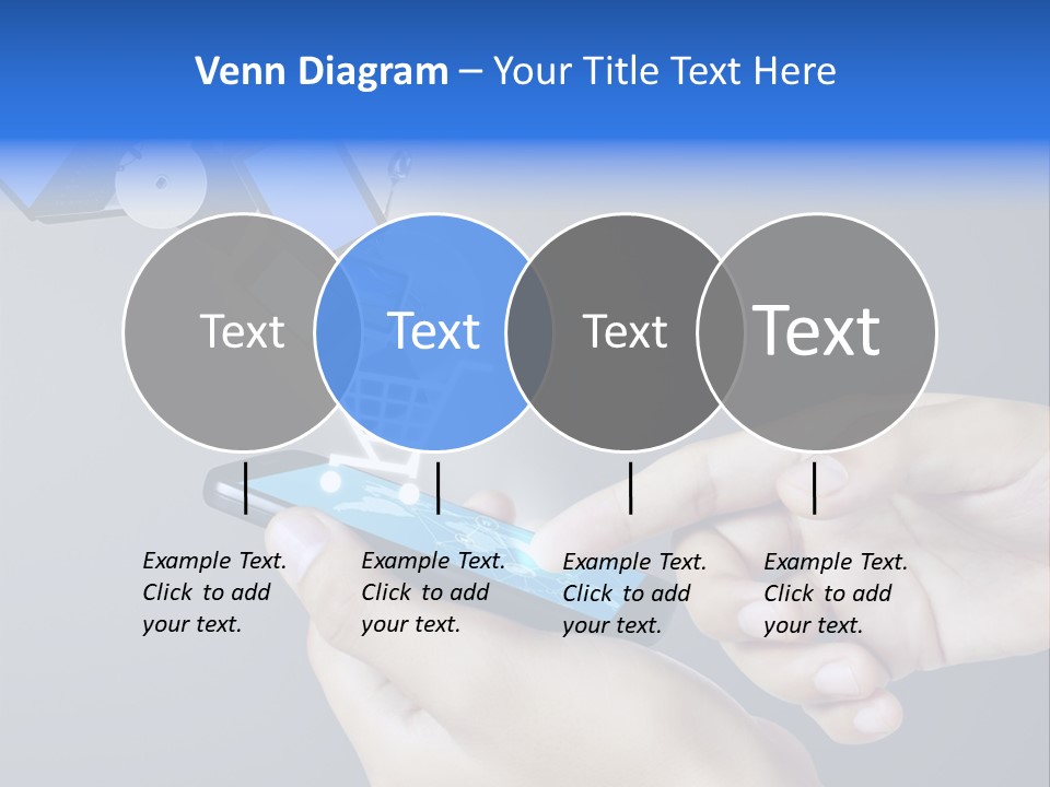 A Person Holding A Cell Phone With A Shopping Cart Coming Out Of It PowerPoint Template