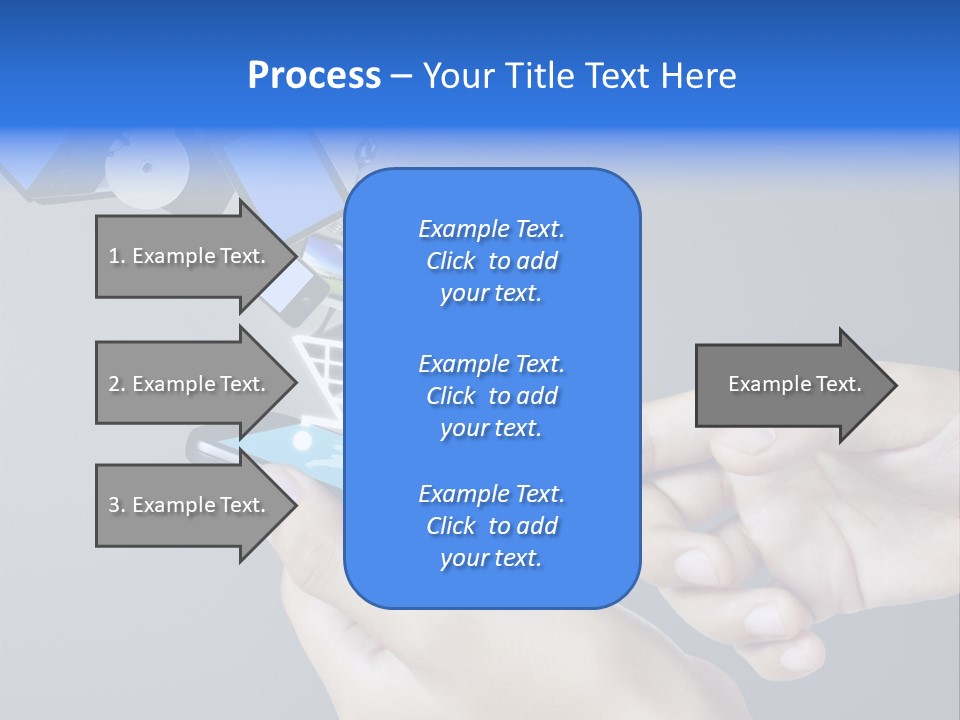 A Person Holding A Cell Phone With A Shopping Cart Coming Out Of It PowerPoint Template