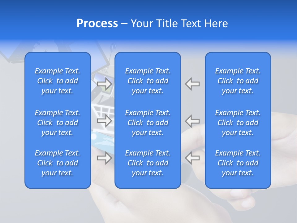 A Person Holding A Cell Phone With A Shopping Cart Coming Out Of It PowerPoint Template