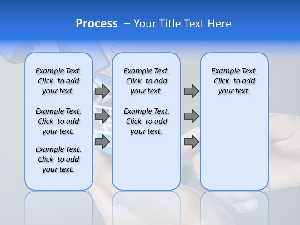 A Person Holding A Cell Phone With A Shopping Cart Coming Out Of It PowerPoint Template