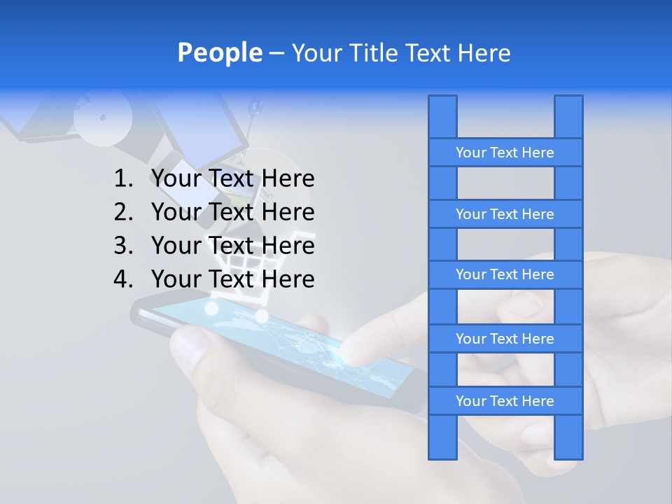 A Person Holding A Cell Phone With A Shopping Cart Coming Out Of It PowerPoint Template