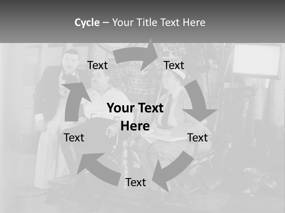 A Group Of People Sitting Around Each Other PowerPoint Template