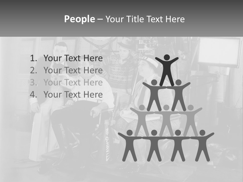 A Group Of People Sitting Around Each Other PowerPoint Template