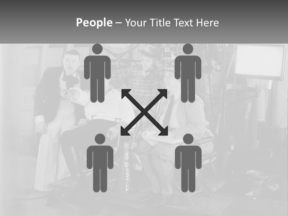 A Group Of People Sitting Around Each Other PowerPoint Template