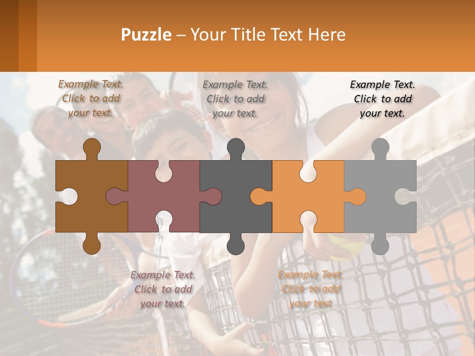 A Group Of Children Holding Tennis Rackets On A Tennis Court PowerPoint Template