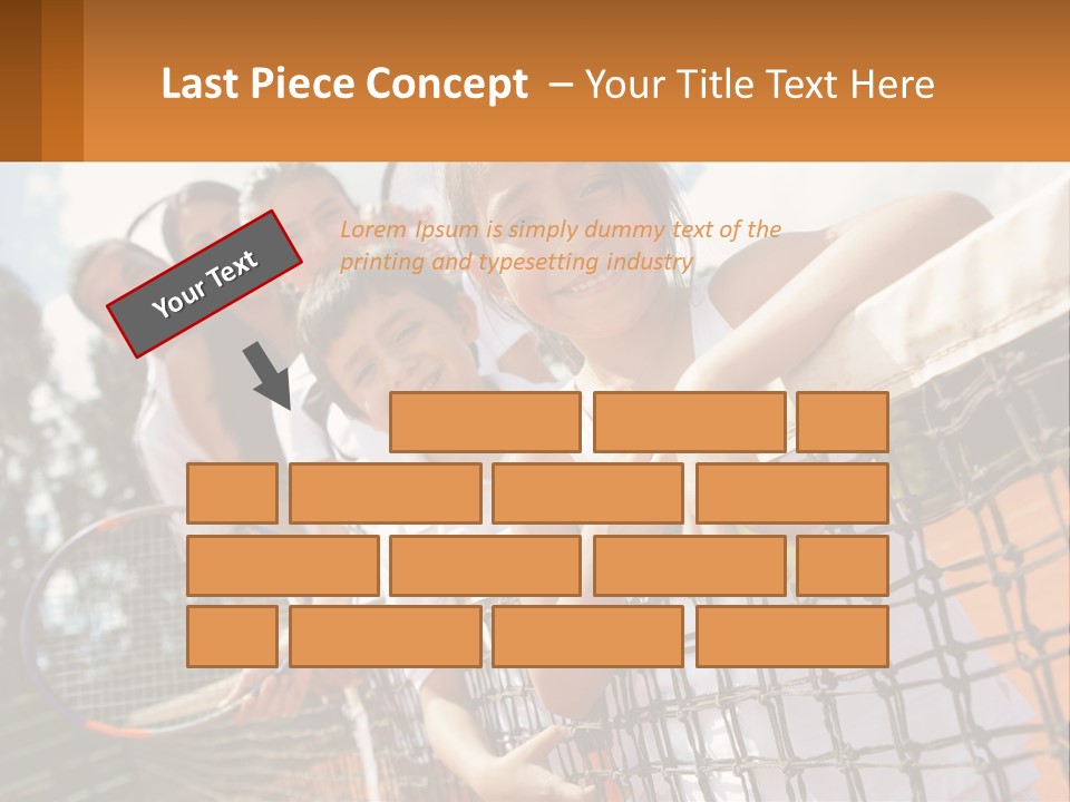 A Group Of Children Holding Tennis Rackets On A Tennis Court PowerPoint Template