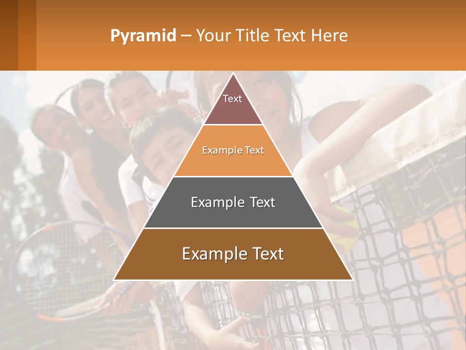 A Group Of Children Holding Tennis Rackets On A Tennis Court PowerPoint Template